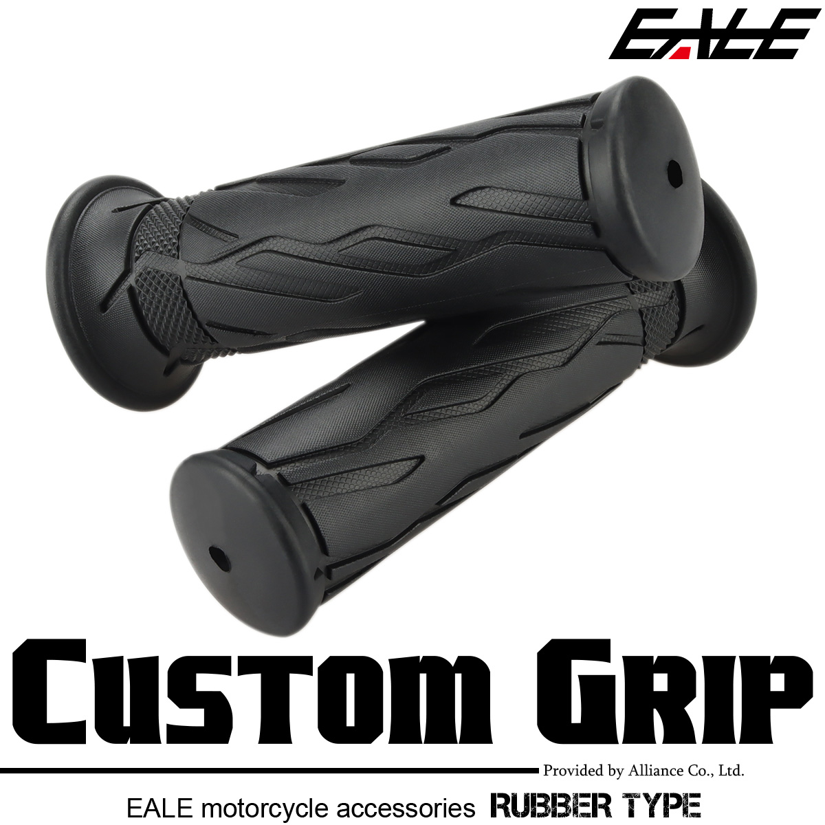 バイク グリップ ラバー 非貫通 純正 タイプ 左右セット 22.2mm ハンドル用 ブラック 汎用 S-586