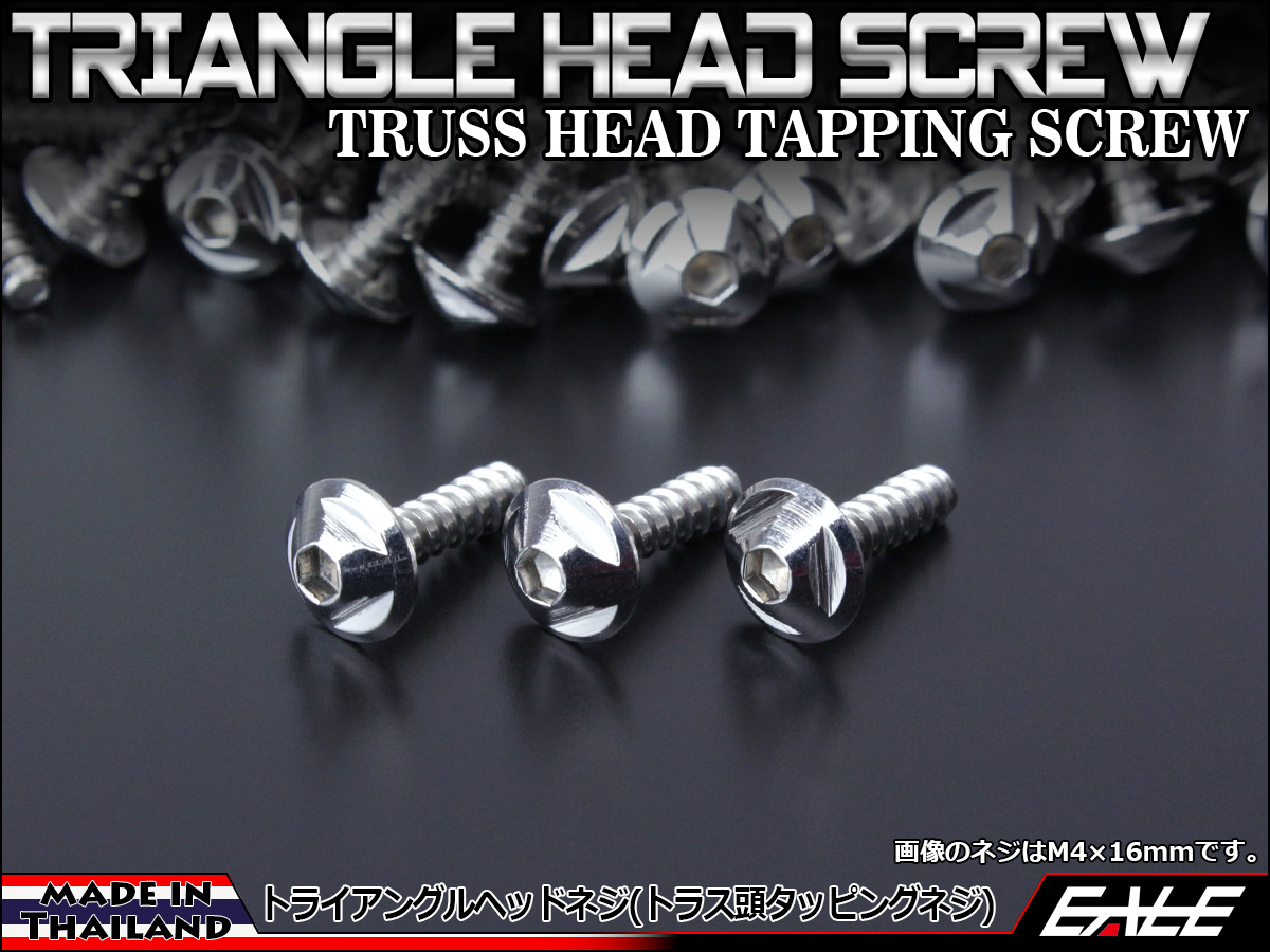 タッピングネジ M4×12mm トライアングルヘッド ネジ ステンレス カウルやパネルなどに シルバー TC0091 【メール便可】