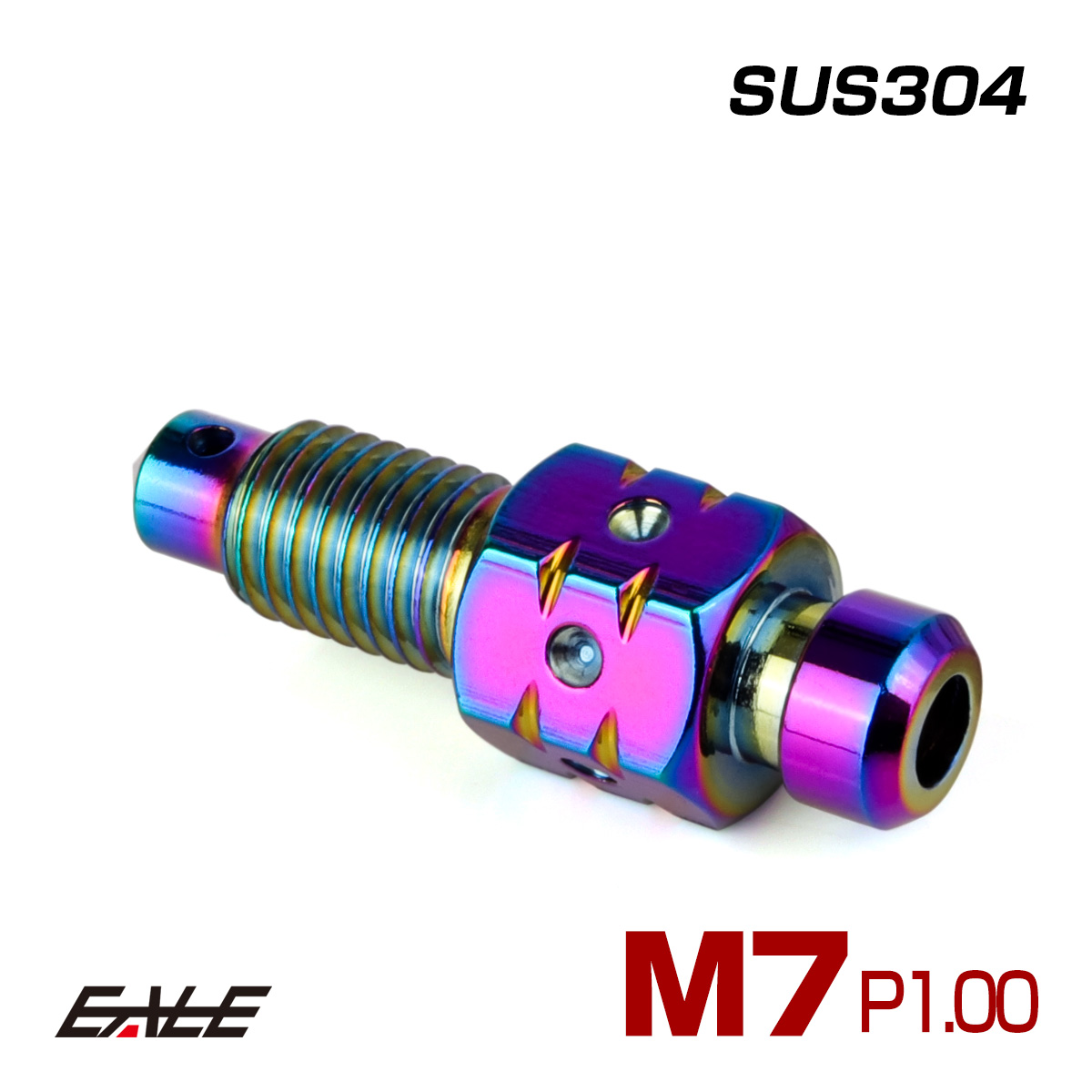 M7 P1.00 エアブリード スクリュー エアブリーダー バルブ ニップル ステンレス レインボー TH0599 【メール便可】