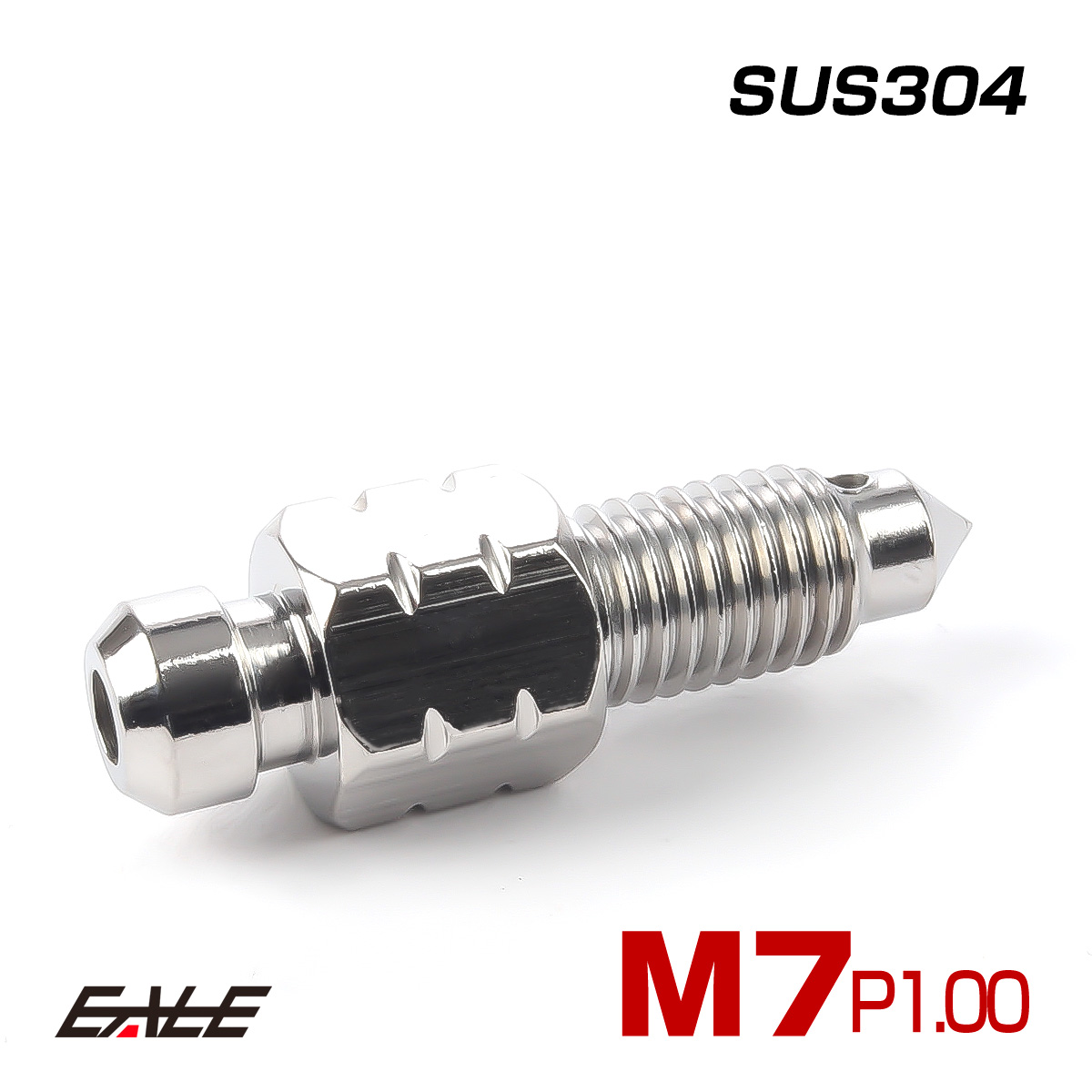 M7 P1.00 エアブリード スクリュー エアブリーダー バルブ ニップル ステンレス シルバー TH0613 【メール便可】