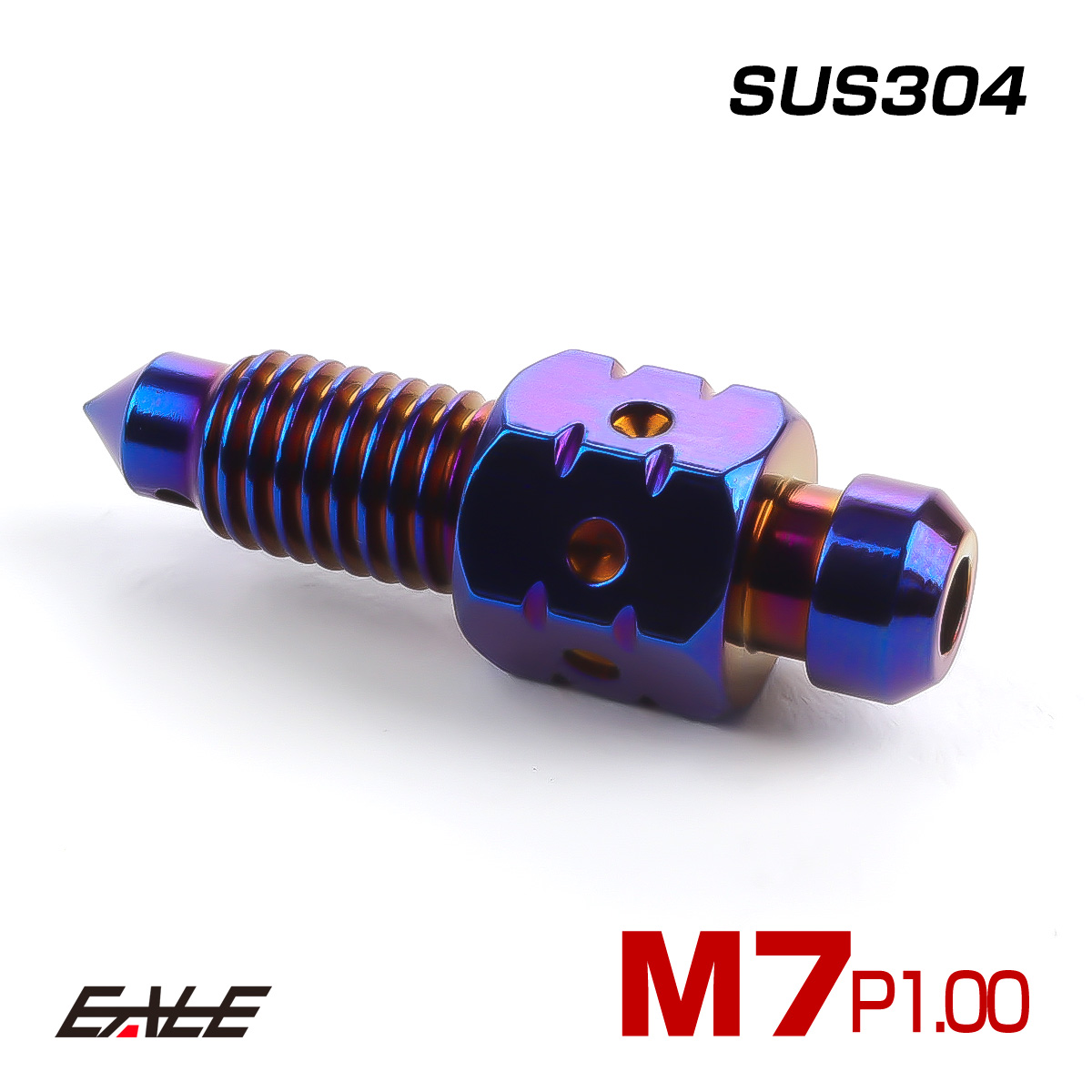 M7 P1.00 エアブリード スクリュー エアブリーダー バルブ ニップル ステンレス 焼きチタン TH0621 【メール便可】