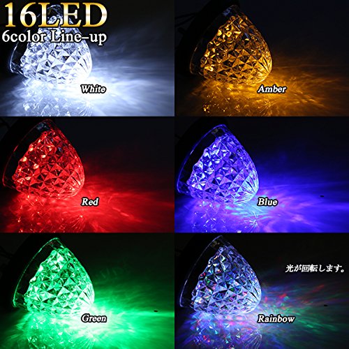 送料無料】10個セット 24V 高輝度16LED内蔵 4面クリスタルカット