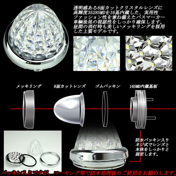 高輝度SMD クリスタル LED バスマーカーランプ （F-118 F-119 F