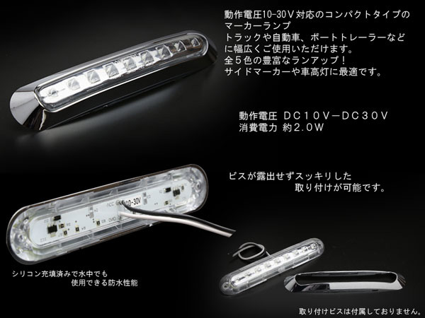 専用出品 30個【グリーン】 9SMD LEDマーカー　12V24V兼用 24V 角型 LED サイドマーカー (2) ダウンライト付 4個セット