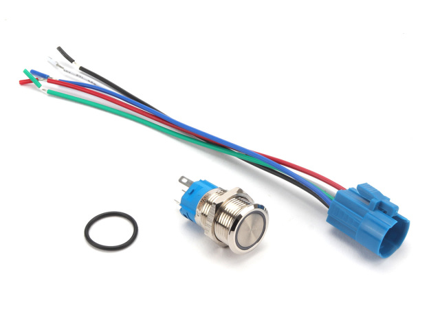 実物SUBFIRE ナイトロン 9P LEDバルブ プッシュスイッチ交換済 プッシュスイッチ 18mm オルタネイト式 LEDリング付き 5色 配線