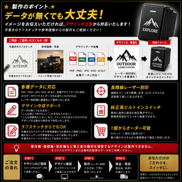 受注生産 100種ロゴマーク 純正風スイッチ ニッサンBタイプ 純正