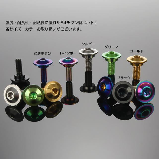 M5×15mm P0.8 円筒部直径8mm 64チタン 段付きフランジボルト トルクス