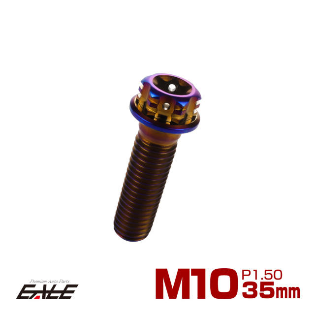 64チタン M10×35mm P1.5 フランジ付き六角ボルト トルクス穴