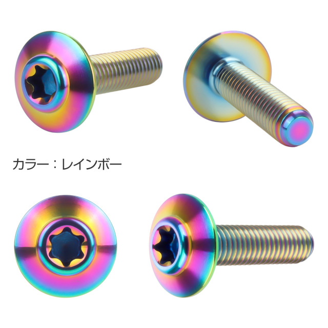 64チタン M5×20mm P0.8 ボタンボルト トルクス穴 チタンボルト