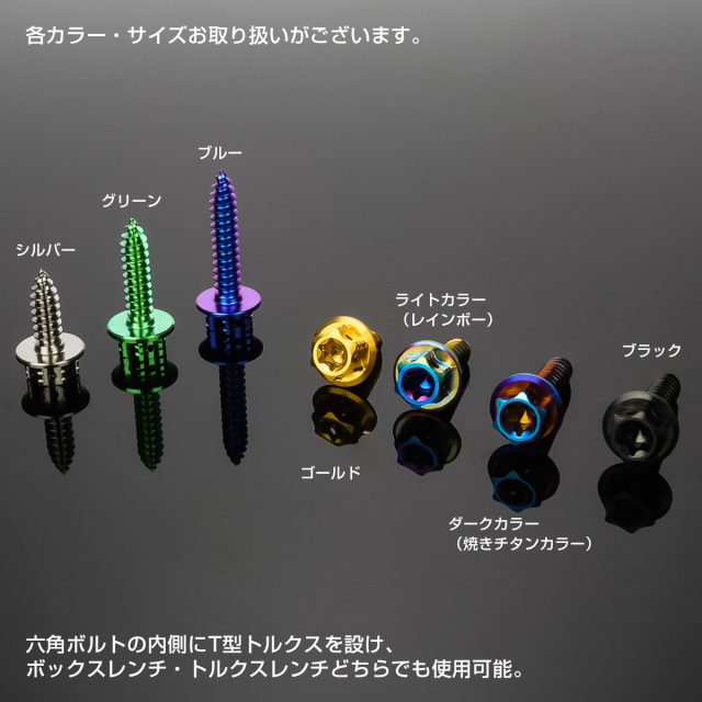 64チタン製 M5×15mm タッピングネジ トルクス穴 フランジ付 ヘキサゴン