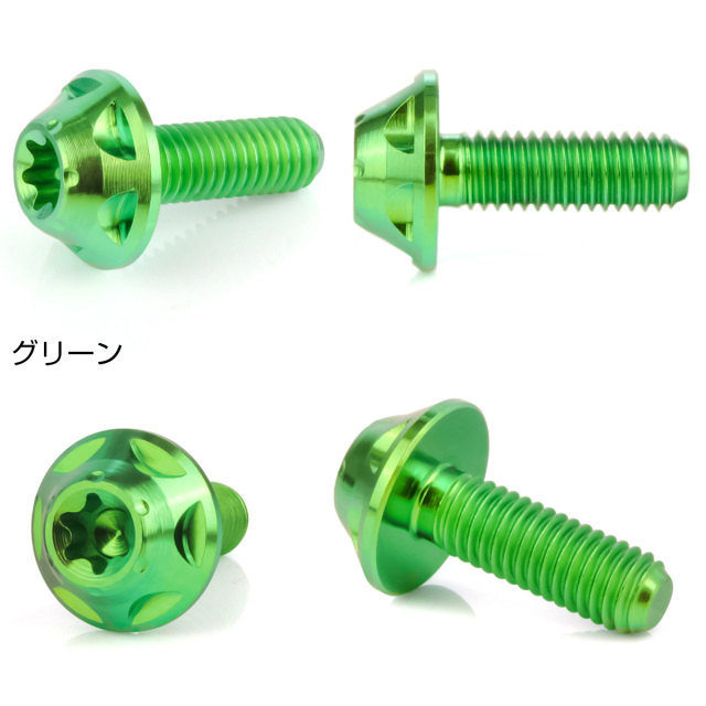 64チタン M5×15mm P0.8 デザインボルト トルクス穴 スターホールヘッド