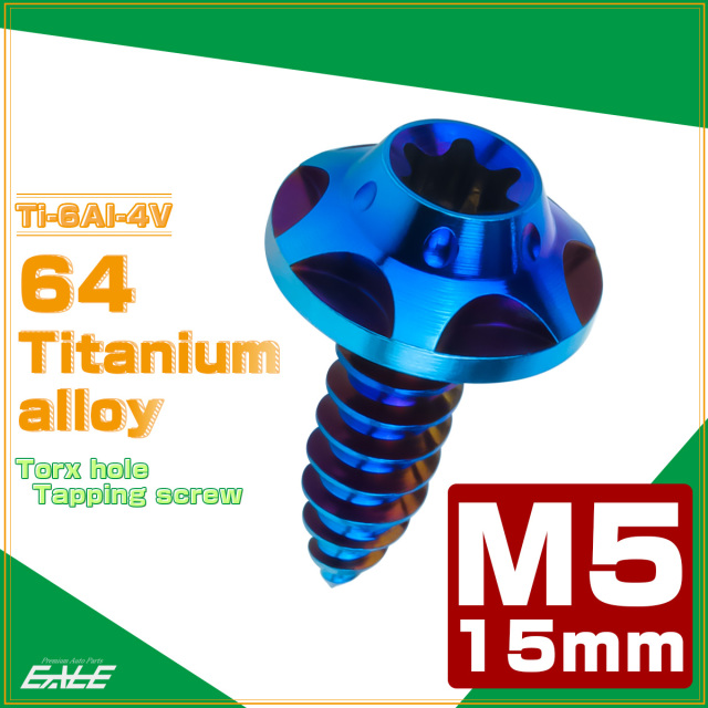 64チタン M5×15mm タッピングネジ トルクス穴 スターホールヘッド ビス ダークカラー 焼きチタンカラー JA1230 【メール便可】