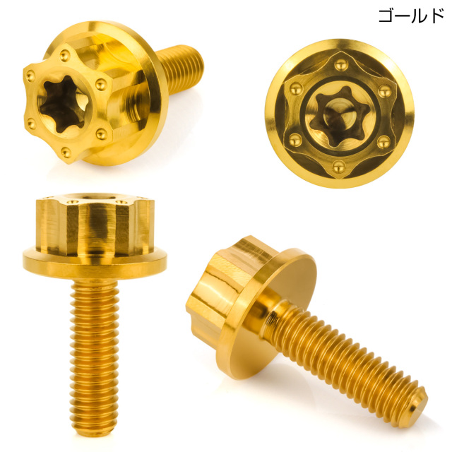 64チタン M6×20mm P1.0 ワイドフランジ 六角ボルト トルクス穴 ホール