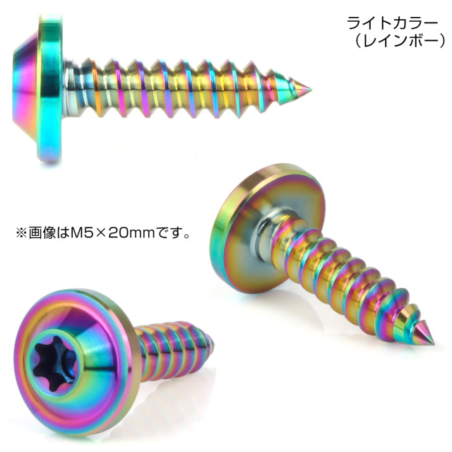 タッピングネジ M5×15mm チタン トルクス穴 フランジ付き ビス