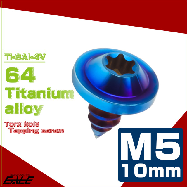 タッピングネジ M5×10mm チタン トルクス穴 フランジ付き ビス ダークカラー 焼きチタンカラー JA1244 【メール便可】