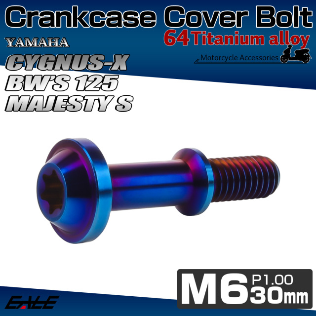 クランクケース カバー ボルト シグナスX BW'S 125 ヤマハ車用 チタンボルト トルクス穴 焼きチタンカラー JA1443 【メール便可】