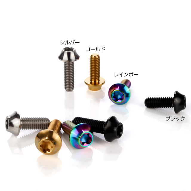 チタンボルト M6×20mm P1.00 キャップボルト カーブ テーパーヘッド