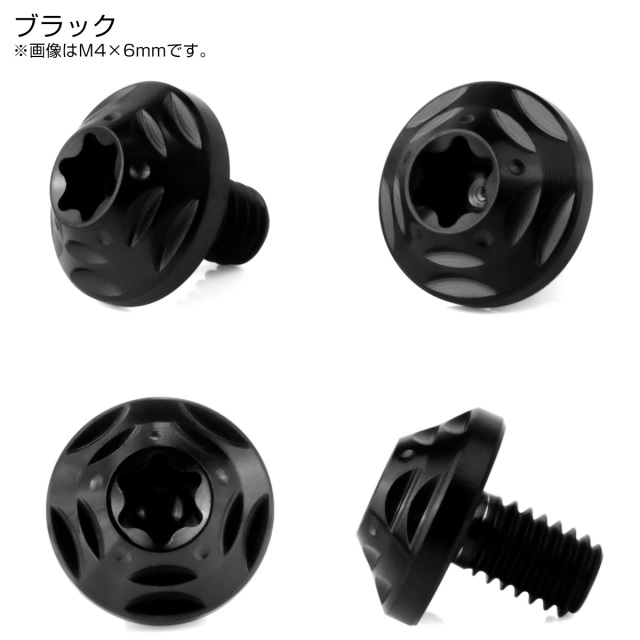 チタンボルト M4×25mm P0.7 ボタンボルト フランジ付き トルクス穴