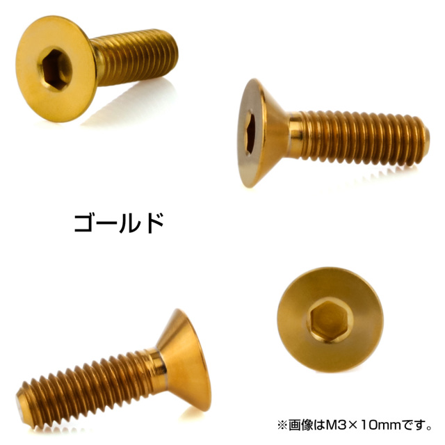 チタンボルト M5×25mm P0.8 皿ボルト 六角穴 皿キャップボルト