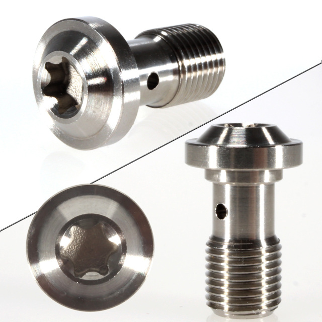 64チタン製 M10 P=1.00 トルクスヘッド ブレーキライン バンジョー