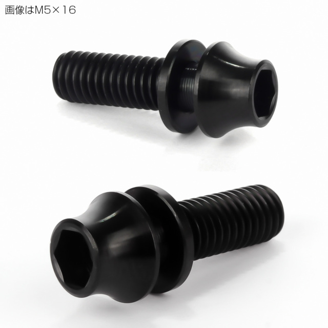 64チタン M5×18mm P=0.8 ワッシャー組込 カーブ テーパーヘッド