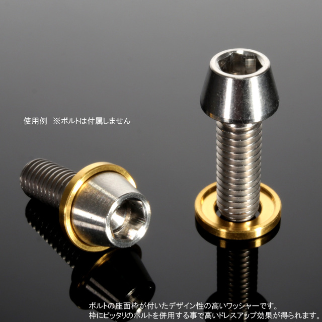チタンワッシャー M6 外径12mm デザインワッシャー ボルト座面枠