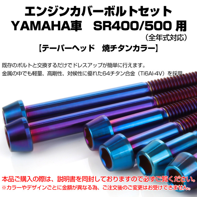SR400 SR500 64チタン エンジンカバーボルト 20本セット ヤマハ車用