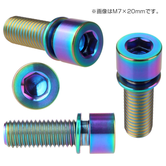 チタンボルト M6×20mm P0.8 ワッシャー組込 六角穴 キャップボルト