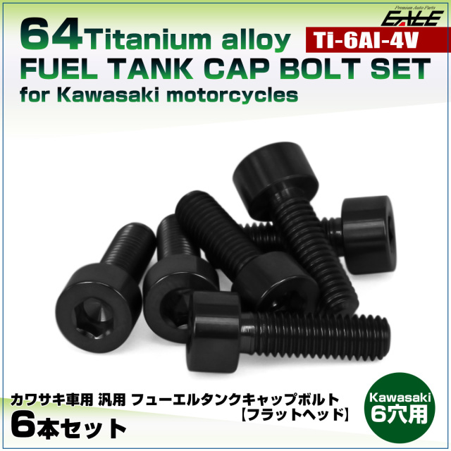 チタンボルト 6本セット カワサキ6穴 ガソリン フューエル タンク