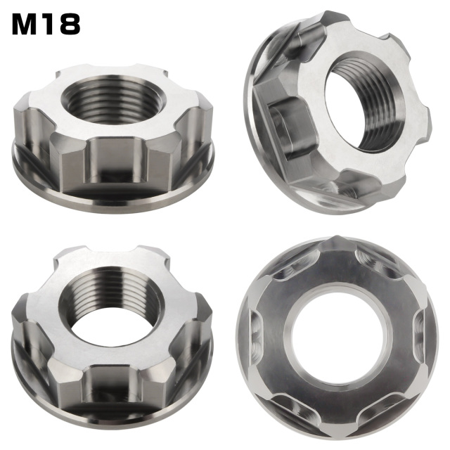 64チタン M18 P1.5 六角ナット セレート無し フランジナット シルバー 1個 JA954 【メール便可】