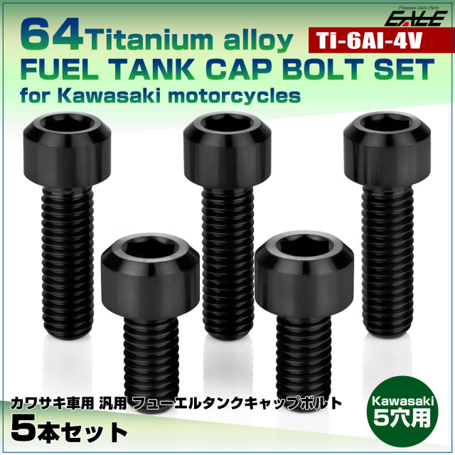 チタンボルト 5本セット カワサキ5穴 ガソリン フューエル タンク