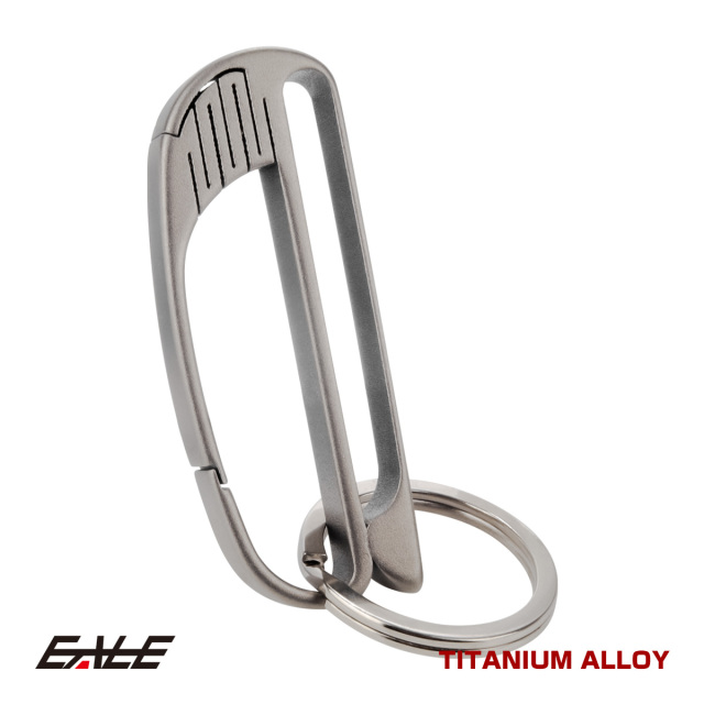 チタン合金製 ベルトフック付き カラビナ フック キーホルダー