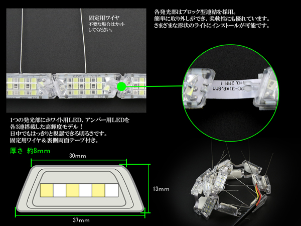 ヘッドライト加工 埋め込み専用 LED シーケンシャルウインカー