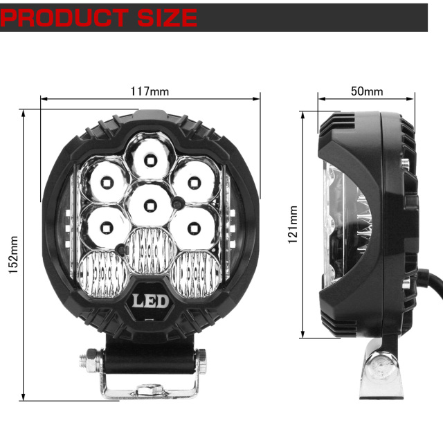 30W LED ドライビングランプ コンボ 作業灯 オフロード 4WD