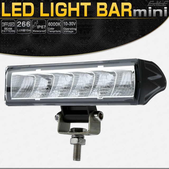 LED ライトバー 小型 軽量 作業灯 拡散 ワークライト 18W 154mm 12V 24V兼用 防水IP67 P-540