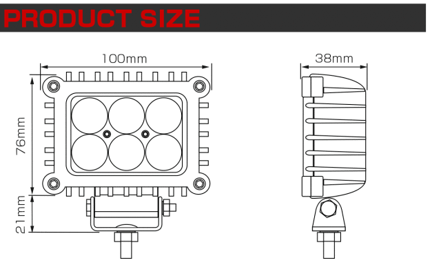 LED 作業灯 30W スポット 6連プロジェクター 薄型 バックランプ 補助灯