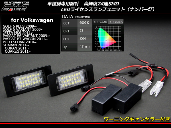 LED ライセンスランプ ゴルフ6 プラス ゴルフ6ヴァリアント パサート ヴァリアントB6 B7 シャラン トゥーラン トゥアレグ R-147
