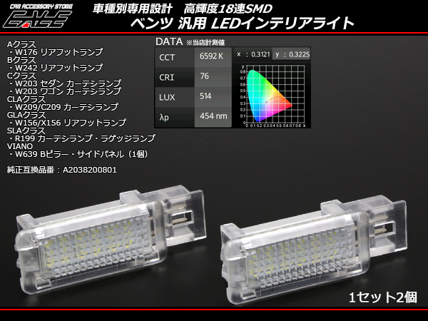 ベンツ W176 W242 W156 X156 汎用 LED カーテシ インテリアランプ ルームランプ R-213 【メール便可】