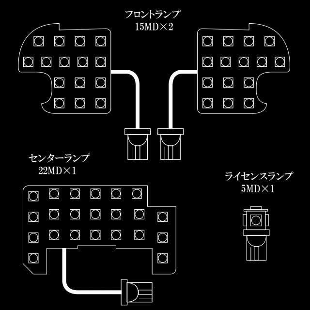 JF1 JF2 JF3 JF4　N-BOX　ホワイト　LED　室内灯ルームランプ