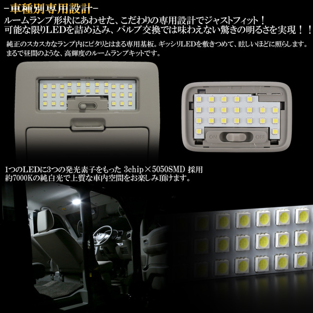 エブリイ エブリィ ワゴン DA18W DA17W 標準ルーフ専用 LED ルーム