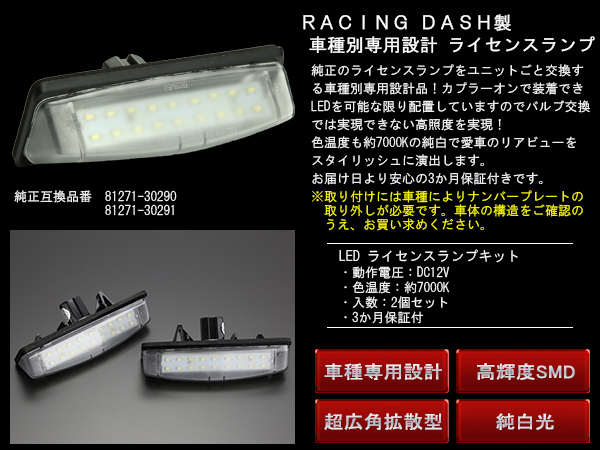 ななはる ナンバー灯 車の白色 LED ナンバープレートライトナンバー