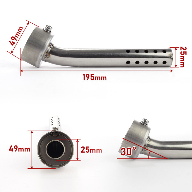 バイク 汎用 48mm 30度 マフラー インナーサイレンサー エンドバッフル 