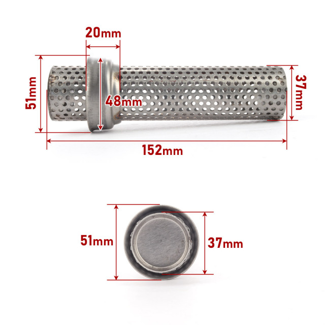 バイク 汎用 適合径48mm ロング パンチングメッシュ マフラー