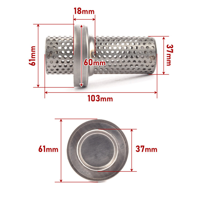 バイク 汎用 適合径60mm ショート パンチングメッシュ マフラー