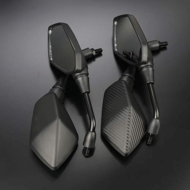 ポリゴンミラー M10 正ネジ 広角鏡 多角形 ブラック カーボン柄 左右