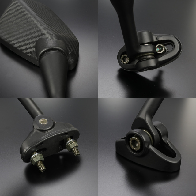 カウルミラー カウリングミラー ポリゴン 広角鏡 多角形 ブラック