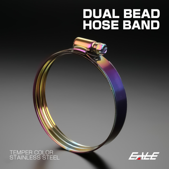 ホースバンド ステンレス デュアルビード 37-102mm 焼き色 ホースクランプ 8サイズ S-1285-1292【メール便可】