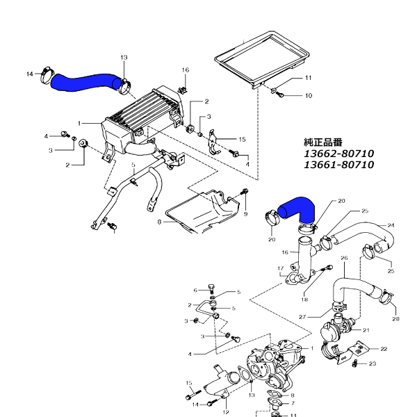 JA11ジムニー シリコンターボホース2点 インテーク用