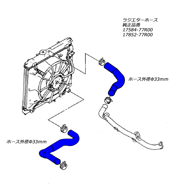 jb64 ジムニー シリコンホース アッパーホースなど 4点セット Amazon | JB64 ジムニー シリコン ターボホース ブルー アッパー