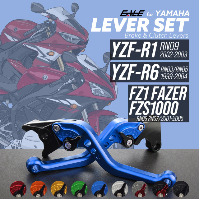 YZF-R1 RN09 YZF-R6 RJ03 RJ05 FZ1 FAZER RN06 RN07 FZS1000 レバーセット アルミ製 ブレーキレバー クラッチレバー 固定式レバー 9色 S-2513